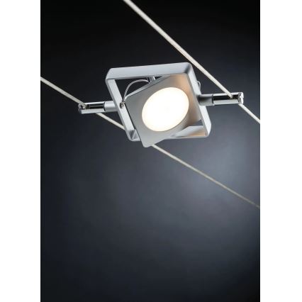 Paulmann 94107 - Σετ 4xLED/4,3W Πλήρες καλωδιακό σύστημα MAC 230V ματ χρώμιο