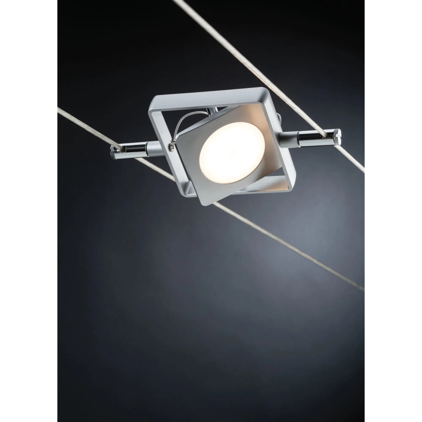Paulmann 94107 - Σετ 4xLED/4,3W Πλήρες καλωδιακό σύστημα MAC 230V ματ χρώμιο
