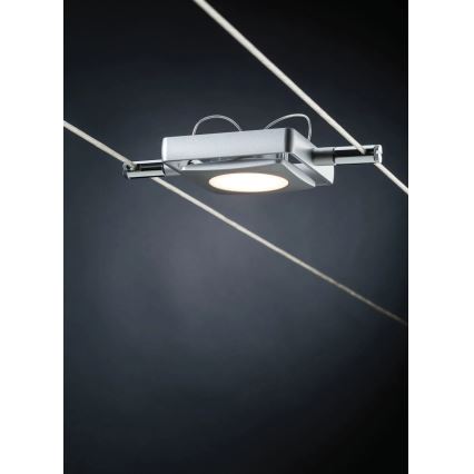Paulmann 94107 - Σετ 4xLED/4,3W Πλήρες καλωδιακό σύστημα MAC 230V ματ χρώμιο