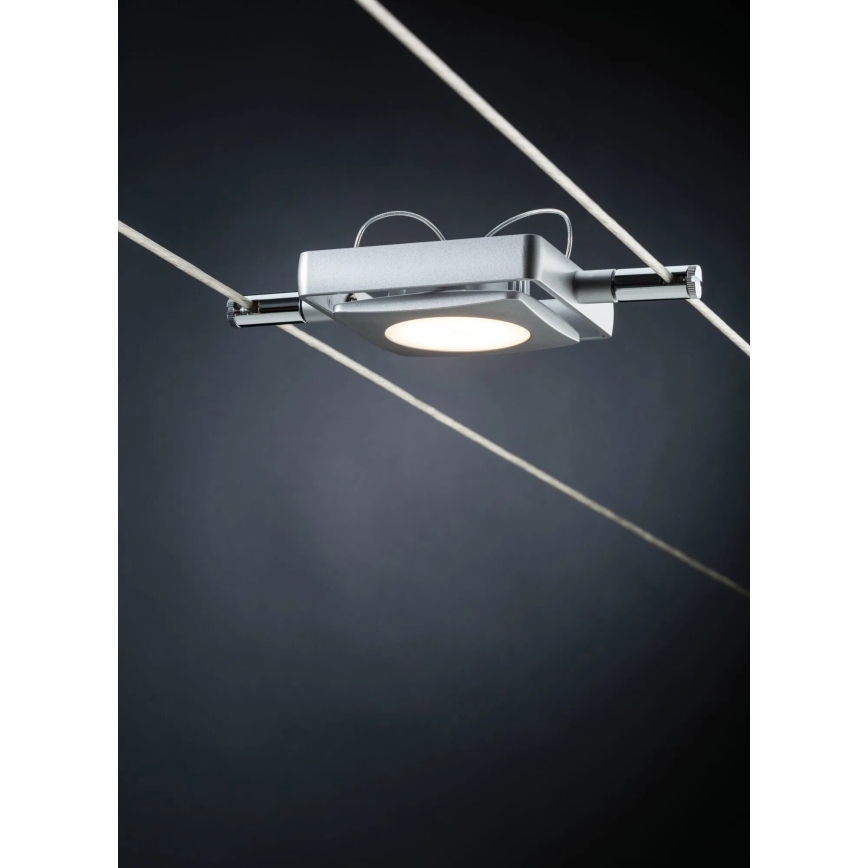 Paulmann 94107 - Σετ 4xLED/4,3W Πλήρες καλωδιακό σύστημα MAC 230V ματ χρώμιο