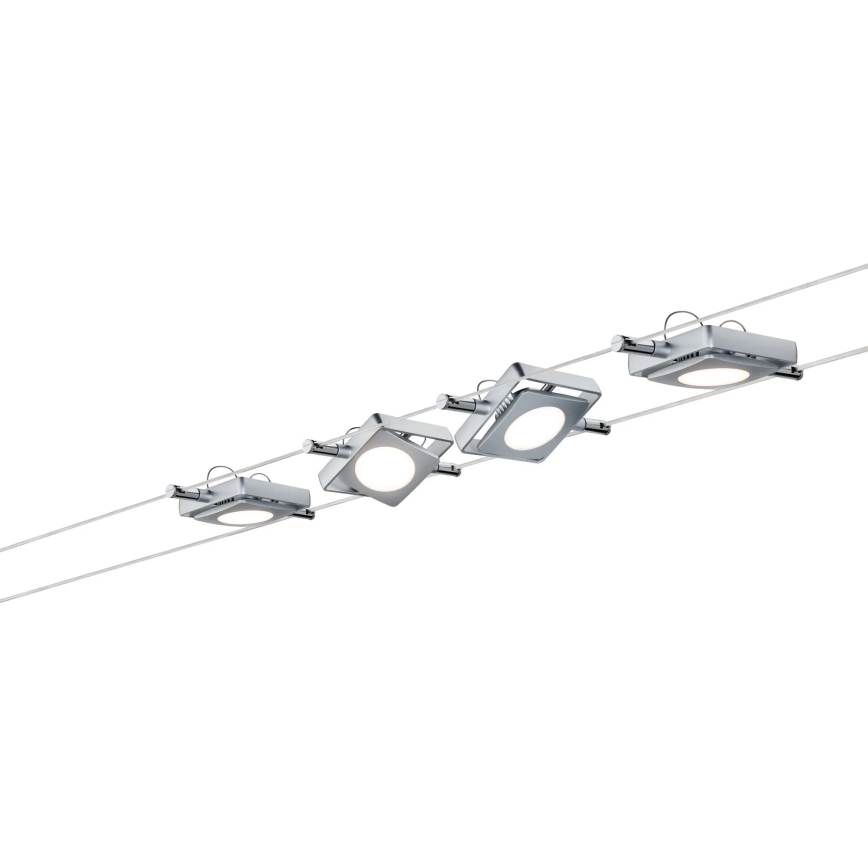 Paulmann 94107 - Σετ 4xLED/4,3W Πλήρες καλωδιακό σύστημα MAC 230V ματ χρώμιο