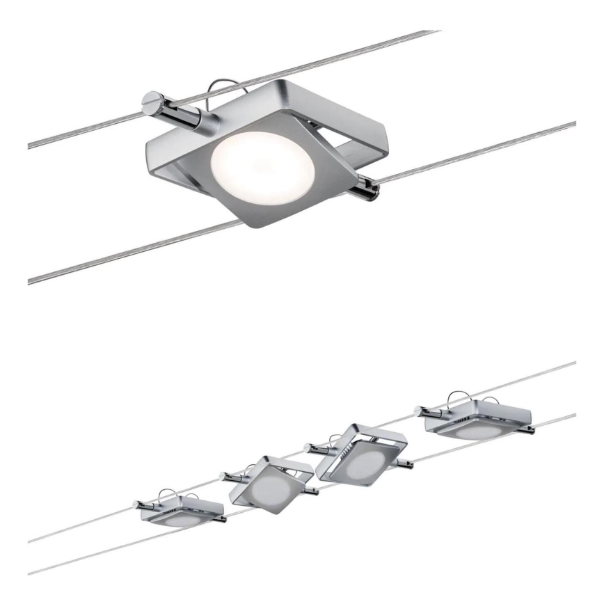 Paulmann 94107 - Σετ 4xLED/4,3W Σποτ φωτιστικό για καλωδιακό σύστημα MAC 230V ματ χρώμιο