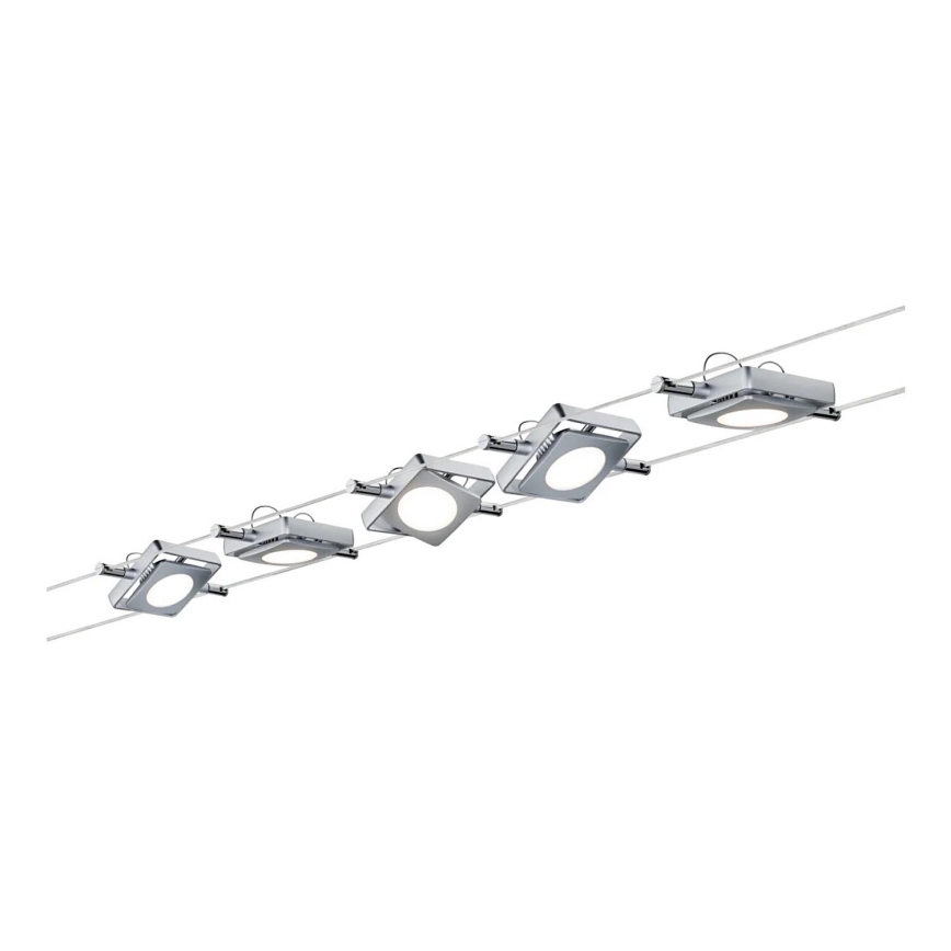 Paulmann 94108 - ΣΕΤ 5xLED/4,3W Σποτ για σύστημα καλωδίων MAC 230V ματ χρώμιο