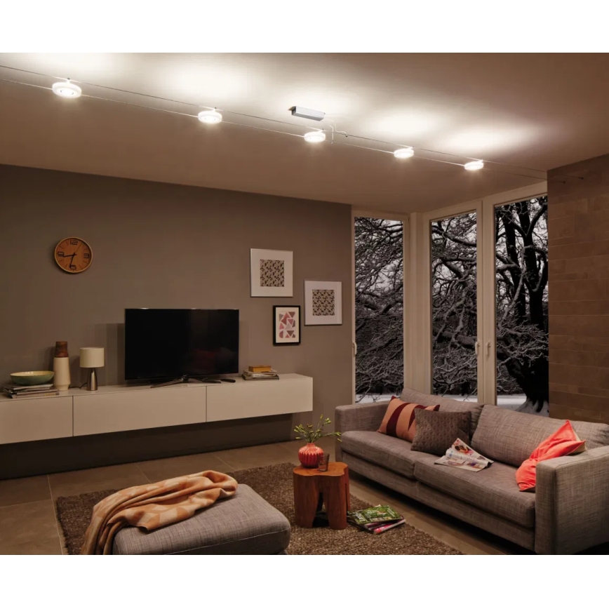 Paulmann 94109 - Σετ 5xLED/4,3W Ολοκληρωμένο σύστημα φωτισμού με καλώδιο MAC 230V λευκό