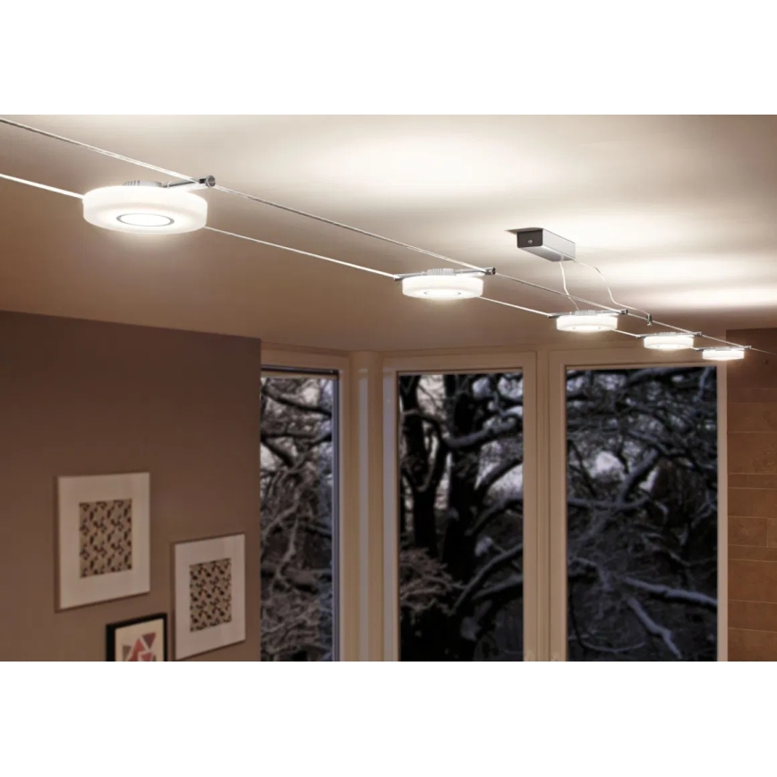 Paulmann 94109 - Σετ 5xLED/4,3W Ολοκληρωμένο σύστημα φωτισμού με καλώδιο MAC 230V λευκό