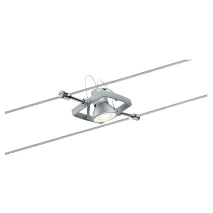 Paulmann 94133 - Σετ 5xGU5,3/10W Ολοκληρωμένο καλωδιακό σύστημα MAC 230V ματ χρώμιο