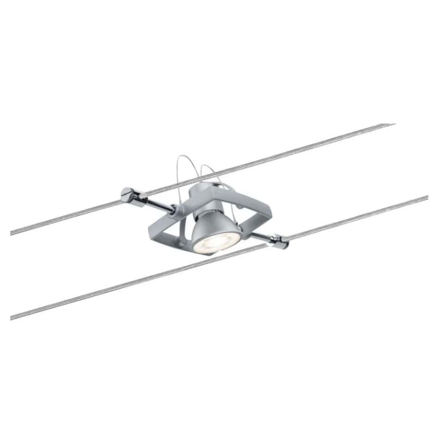 Paulmann 94133 - Σετ 5xGU5,3/10W Ολοκληρωμένο καλωδιακό σύστημα MAC 230V ματ χρώμιο