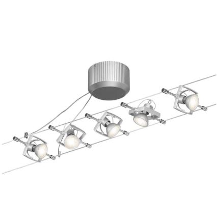 Paulmann 94133 - ΣΕΤ 5xGU5,3/10W Φωτιστικό σποτ για a string system MAC 230V ματ χρώμιο