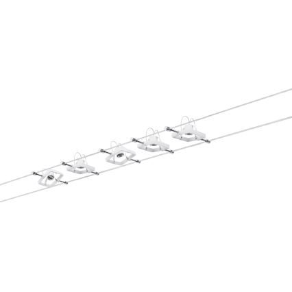 Paulmann 94134 - Σετ 5xGU5,3/10W Πλήρες σύστημα φωτισμού με καλώδιο MAC 230V λευκό