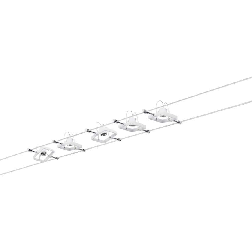 Paulmann 94134 - Σετ 5xGU5,3/10W Πλήρες σύστημα φωτισμού με καλώδιο MAC 230V λευκό