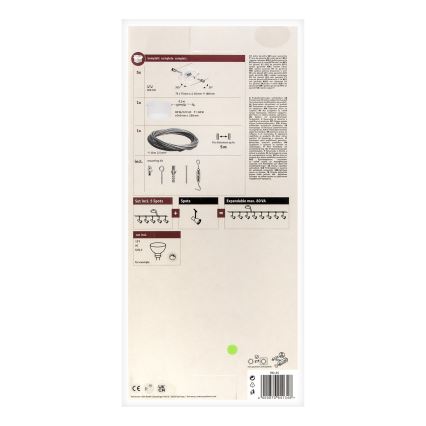 Paulmann 94134 - Σετ 5xGU5,3/10W Πλήρες σύστημα φωτισμού με καλώδιο MAC 230V λευκό