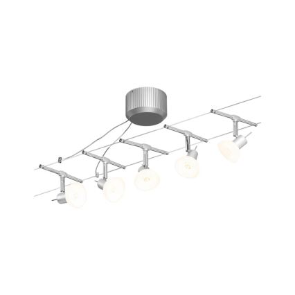 Paulmann 94136 - Σετ 5xGU5,3/10W Πλήρες σύστημα ανάρτησης SHEELA 230V, γυαλιστερό χρώμιο