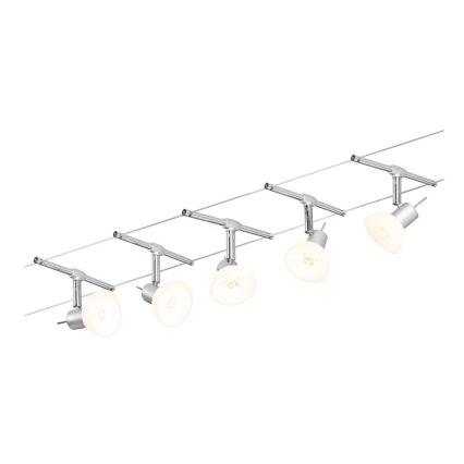Paulmann 94136 - Σετ 5xGU5,3/10W Πλήρες σύστημα ανάρτησης SHEELA 230V, γυαλιστερό χρώμιο
