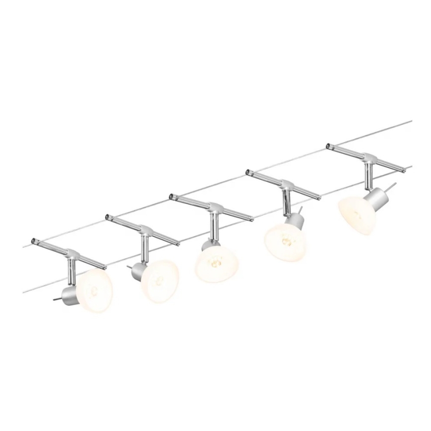 Paulmann 94136 - Σετ 5xGU5,3/10W Πλήρες σύστημα ανάρτησης SHEELA 230V, γυαλιστερό χρώμιο