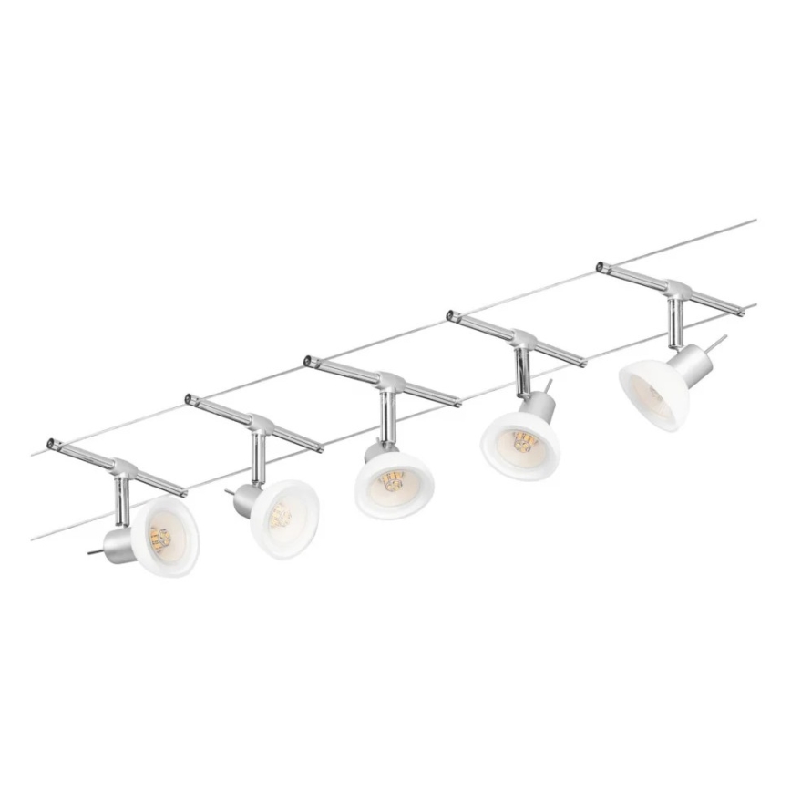 Paulmann 94136 - Σετ 5xGU5,3/10W Πλήρες σύστημα ανάρτησης SHEELA 230V, γυαλιστερό χρώμιο