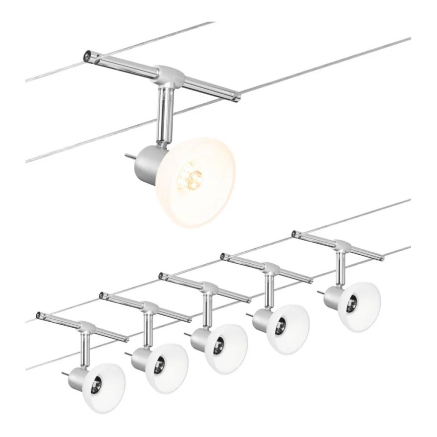 Paulmann 94136 - ΣΕΤ 5xGU5,3/10W Σποτ για σύστημα ράγας SHEELA 230V γυαλιστερό χρώμιο