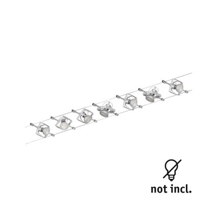 Paulmann 94152 - ΣΕΤ 7xGU5.3/10W Ολοκληρωμένο καλωδιακό σύστημα MAC 230V ματ χρώμιο