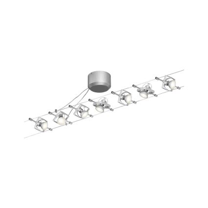 Paulmann 94152 - ΣΕΤ 7xGU5.3/10W Ολοκληρωμένο καλωδιακό σύστημα MAC 230V ματ χρώμιο