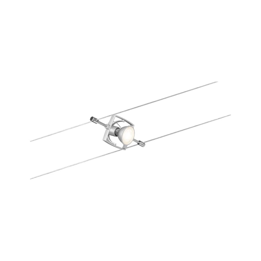 Paulmann 94152 - ΣΕΤ 7xGU5.3/10W Ολοκληρωμένο καλωδιακό σύστημα MAC 230V ματ χρώμιο