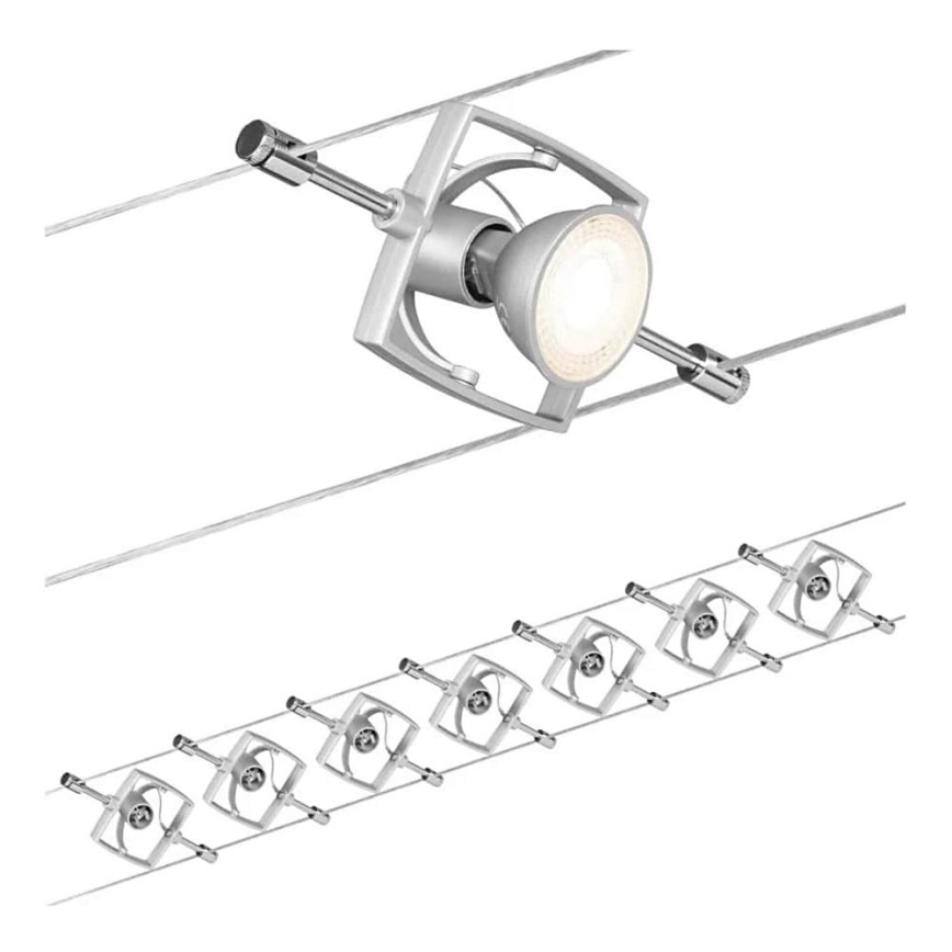 Paulmann 94152 - ΣΕΤ 7xGU5,3/10W Φωτιστικό σποτ για a string system MAC 230V ματ χρώμιο