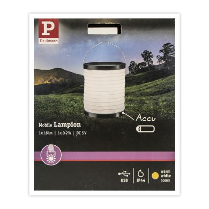 Paulmann 94169 - LED/0,2W IP44 Διακοσμητικό φωτιστικό εξωτερικού χώρου MOBILE 3,7V 900 mAh