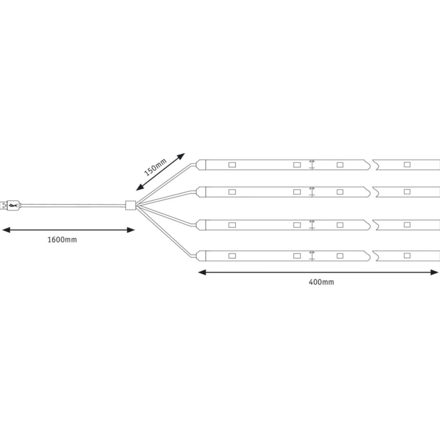 Paulmann 94208 - LED/1,8W Φωτισμός ομπρέλας PARASOL 5V/USB 1,6m