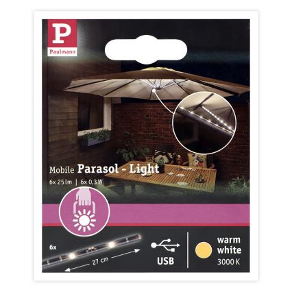 Paulmann 94219 - Φωτισμός ομπρέλας LED/1,8W 5V/USB