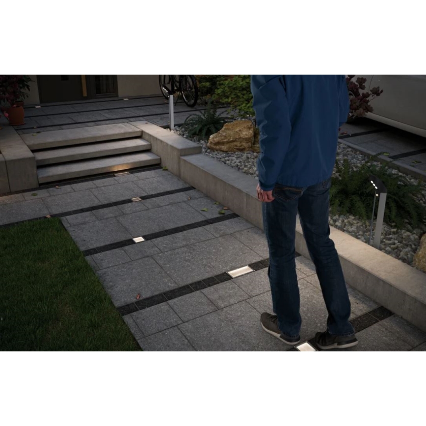 Paulmann 94238 - LED/0,7W IP67 Ηλιακή λάμπα δρόμου με αισθητήρα ARON 3,7V 650 mAh