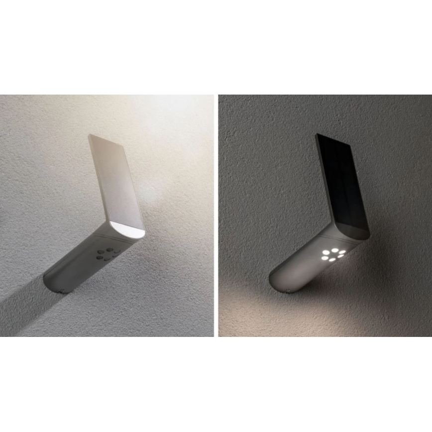 Paulmann 94261 - LED/1,2W IP44 Ηλιακό επιτοίχιο φωτιστικό με αισθητήρα ILIAS 3,7V 1800 mAh