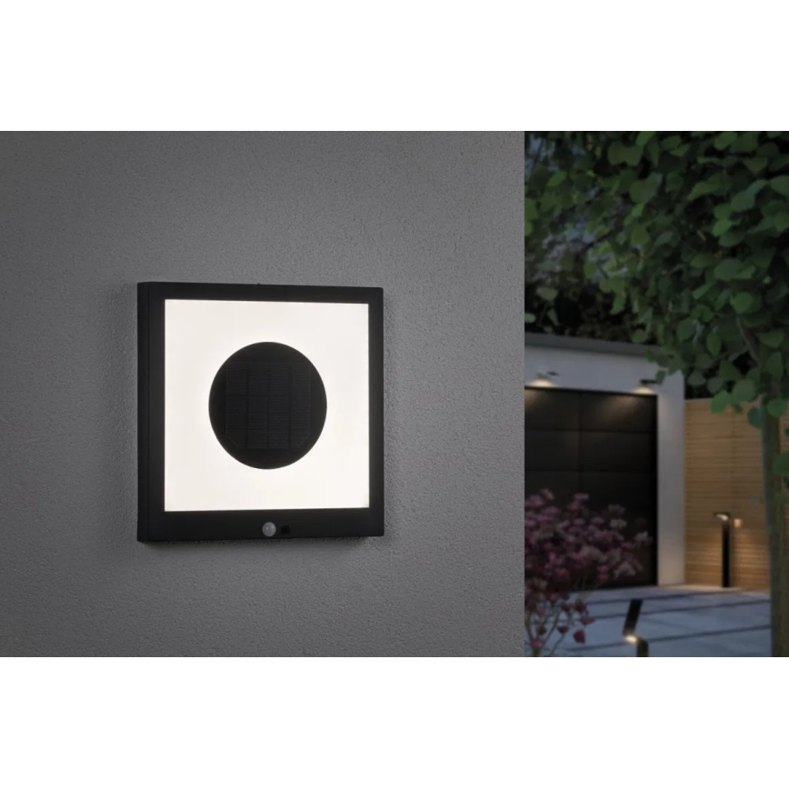 Paulmann 94263 - LED/1,2W IP44 Ηλιακό επιτοίχιο φωτιστικό με αισθητήρα TAIJA 3,7V 1800 mAh