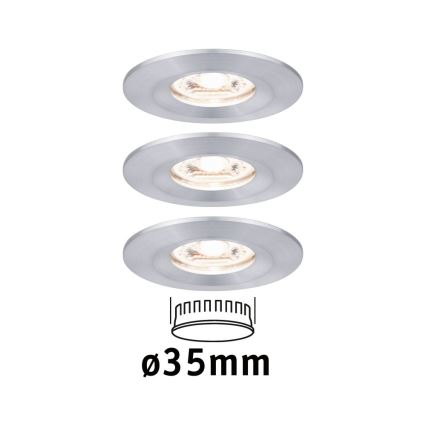 Paulmann 94305 - ΣΕΤ 3xLED/4W IP44 Χωνευτό φωτιστικό μπάνιου NOVA 230V
