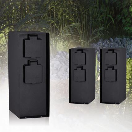 Paulmann 94313 - Εξωτερικός στύλος με πρίζες RIO 4Z SCHUKO 230V IP44