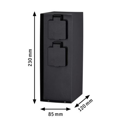 Paulmann 94313 - Εξωτερικός στύλος με πρίζες RIO 4Z SCHUKO 230V IP44