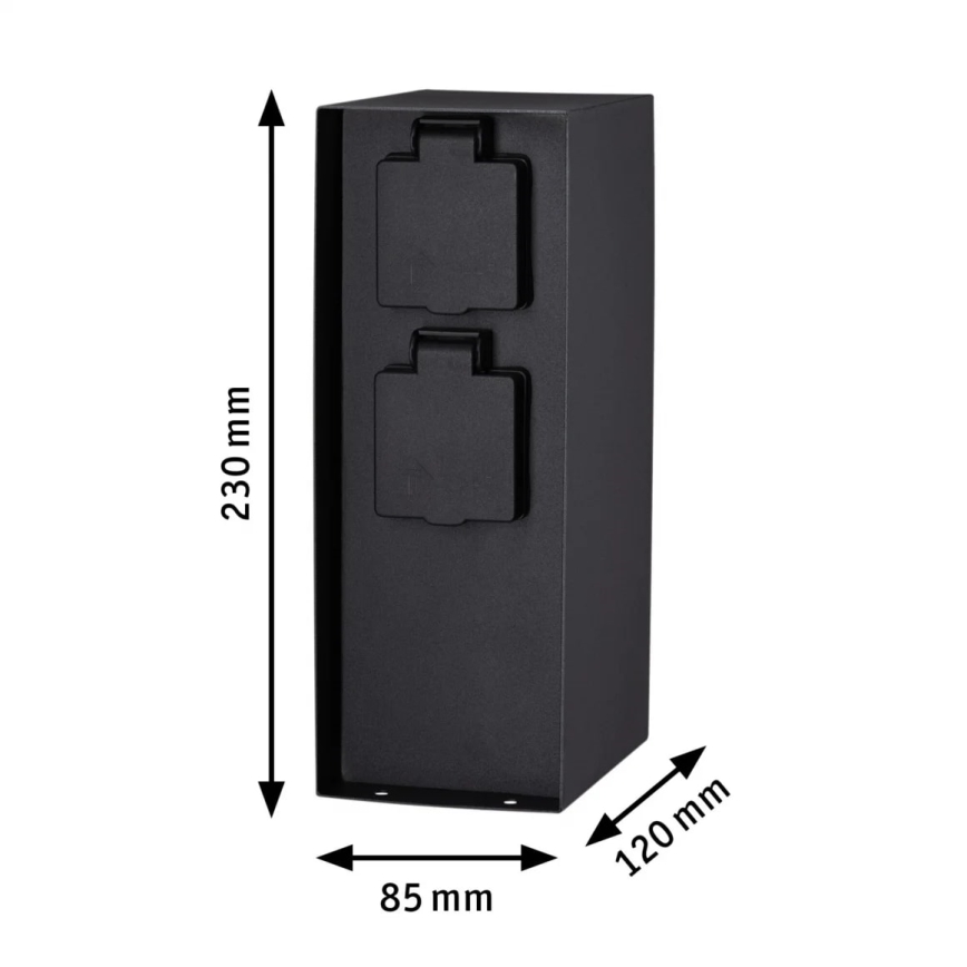 Paulmann 94313 - Εξωτερικός στύλος με πρίζες RIO 4Z SCHUKO 230V IP44