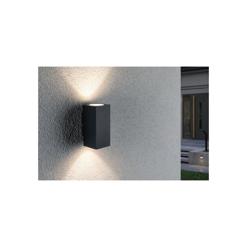 Paulmann 94328 - 2xLED/2,8W IP44 Επιτοίχιο φωτιστικό εξωτερικού χώρου FLAME 230V ανθρακί