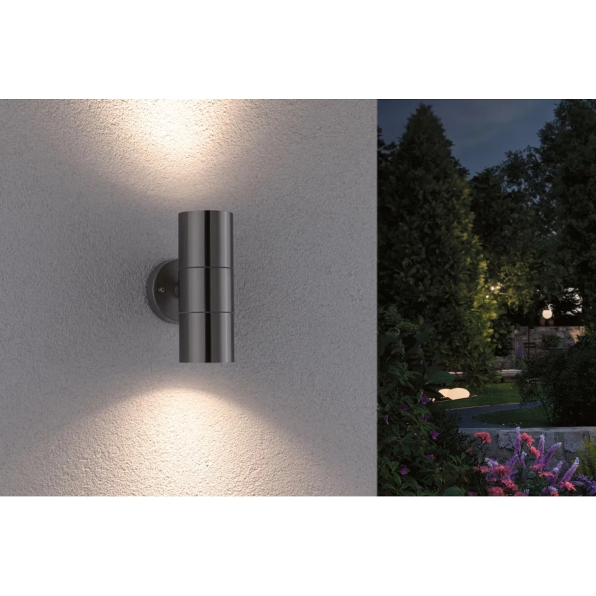 Paulmann 94331 - 2xGU10/10W IP44 Επιτοίχιο φωτιστικό εξωτερικού χώρου FLAME 230V