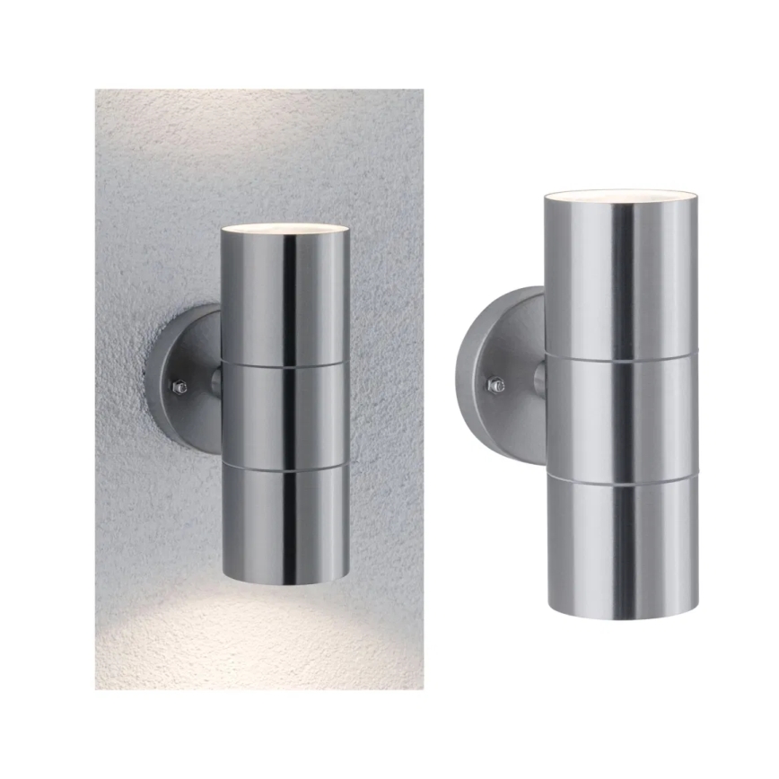 Paulmann 94331 - 2xGU10/10W IP44 Επιτοίχιο φωτιστικό εξωτερικού χώρου FLAME 230V