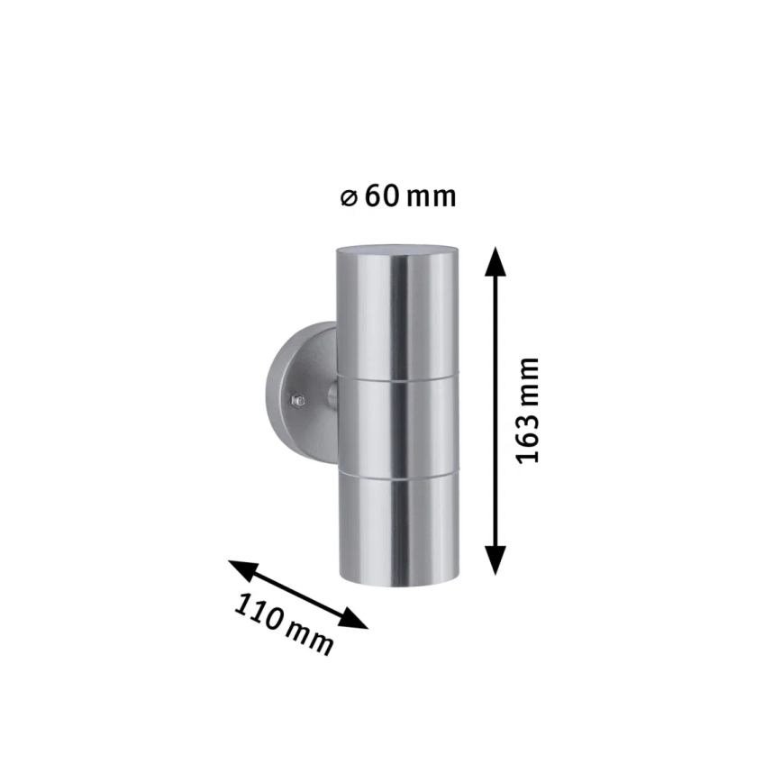 Paulmann 94331 - 2xGU10/10W IP44 Επιτοίχιο φωτιστικό εξωτερικού χώρου FLAME 230V