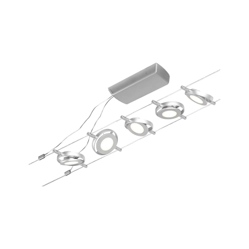 Paulmann 94414 - ΣΕΤ 5xLED/4,5W Σποτ για σύστημα καλωδίων ROUNDMAC 230V γυαλιστερό χρώμιο