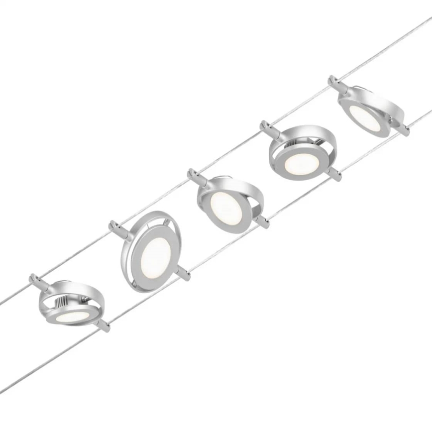 Paulmann 94414 - ΣΕΤ 5xLED/4,5W Σποτ για σύστημα καλωδίων ROUNDMAC 230V γυαλιστερό χρώμιο