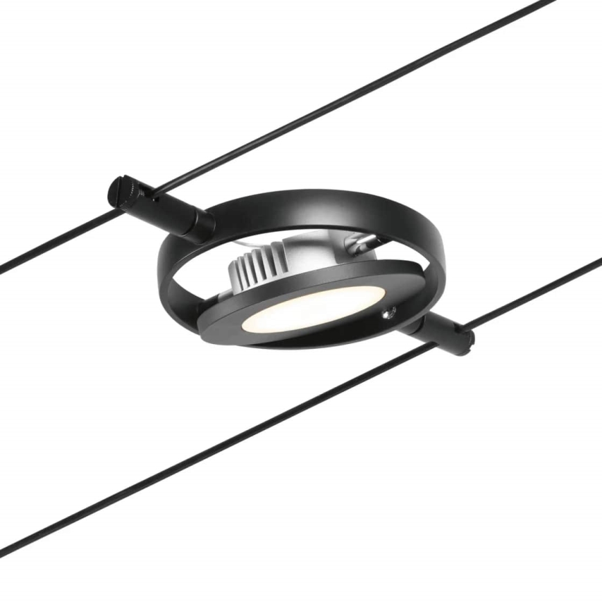 Paulmann 94418 - Σετ 5xLED/4,5W Πλήρες σύστημα ανάρτησης με καλώδιο ROUNDMAC 230V μαύρο