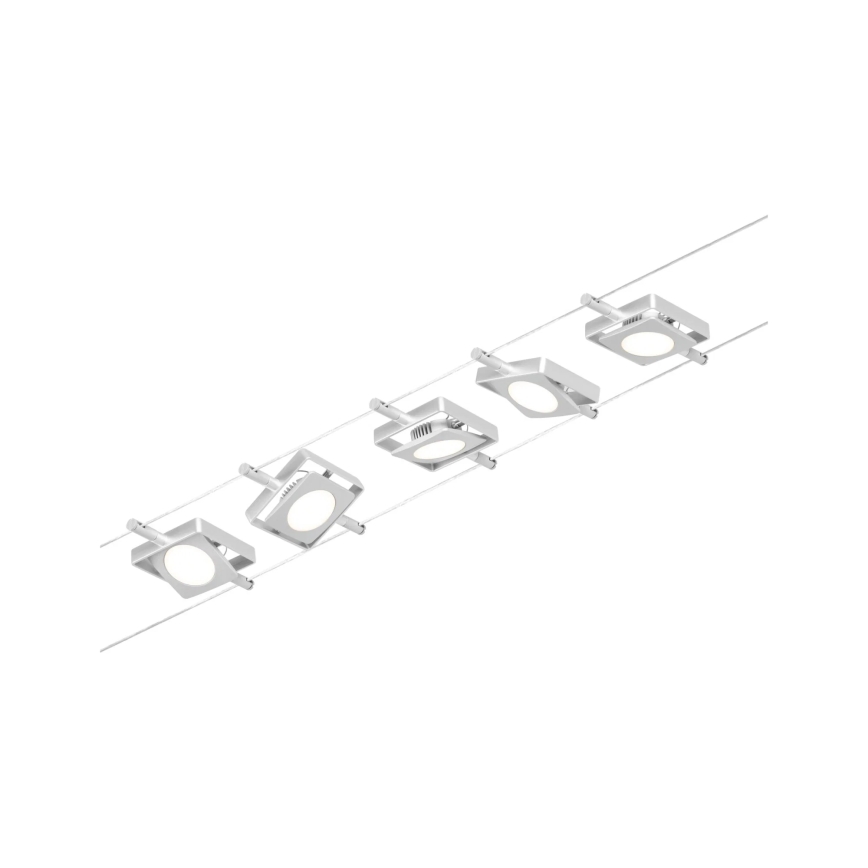 Paulmann 94420 - ΣΕΤ 5xLED/4,5W Ολοκληρωμένο σύστημα καλωδίων MAC 230V ματ χρώμιο