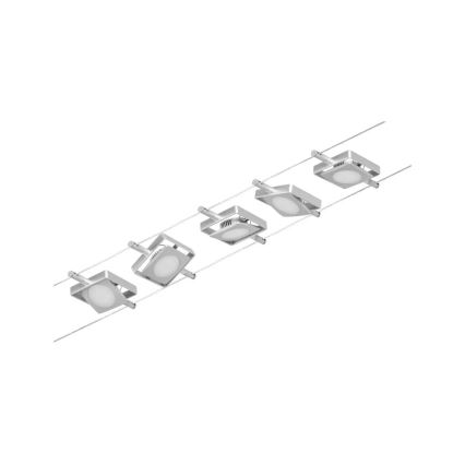 Paulmann 94420 - ΣΕΤ 5xLED/4,5W Ολοκληρωμένο σύστημα καλωδίων MAC 230V ματ χρώμιο