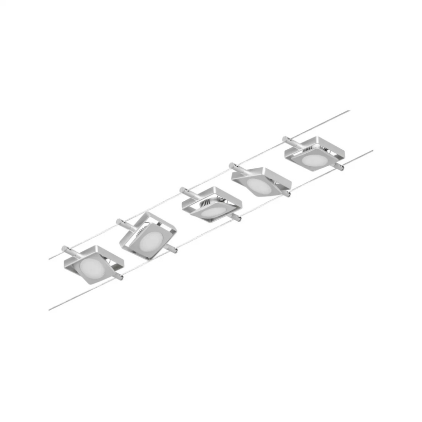 Paulmann 94420 - ΣΕΤ 5xLED/4,5W Ολοκληρωμένο σύστημα καλωδίων MAC 230V ματ χρώμιο