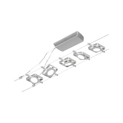 Paulmann 94420 - ΣΕΤ 5xLED/4,5W Ολοκληρωμένο σύστημα καλωδίων MAC 230V ματ χρώμιο