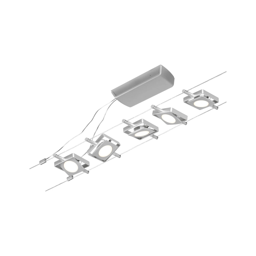 Paulmann 94420 - ΣΕΤ 5xLED/4,5W Ολοκληρωμένο σύστημα καλωδίων MAC 230V ματ χρώμιο