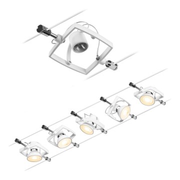 Paulmann 94432 - Σετ 5xGU5,3/10W Πλήρες καλωδιακό σύστημα MAC 230V λευκό