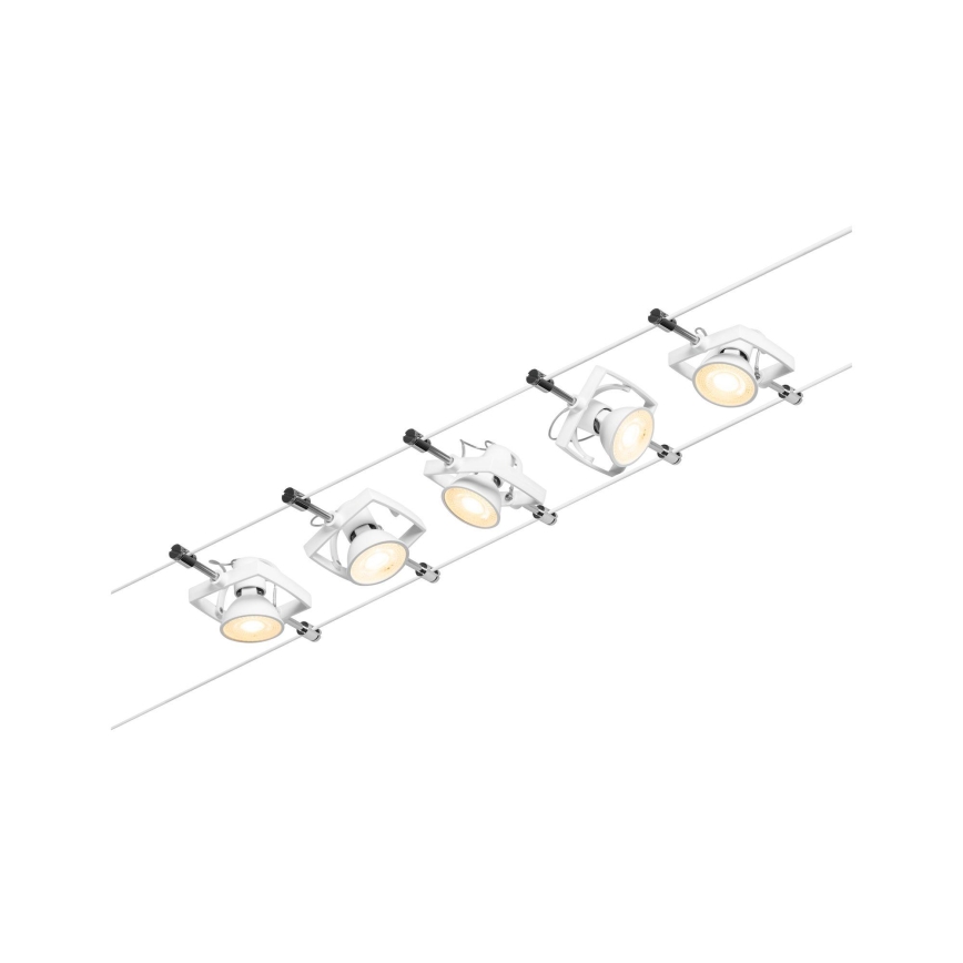 Paulmann 94432 - Σετ 5xGU5,3/10W Πλήρες καλωδιακό σύστημα MAC 230V λευκό