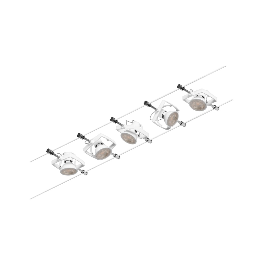Paulmann 94432 - Σετ 5xGU5,3/10W Πλήρες καλωδιακό σύστημα MAC 230V λευκό