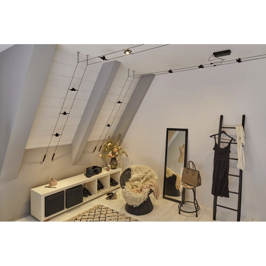 Paulmann 94434 - Σετ 5xGU5,3/10W Σποτ για σύστημα καλωδίων MAC 230V μαύρο